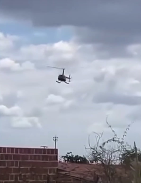 Helicóptero fez pouso de emergência por Reprodução