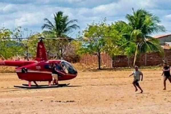 Helicóptero fez pouso de emergência