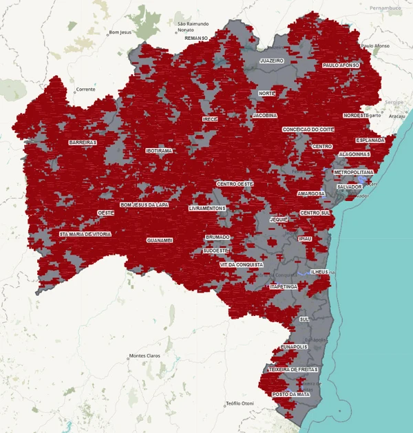 Mapa mostra intensidade da distribuição de raios