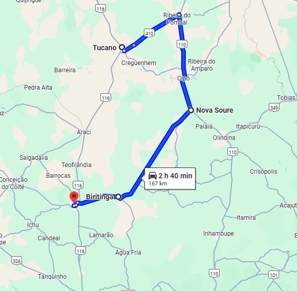 Trecho de pista desaba na BR-116 por Reprodução