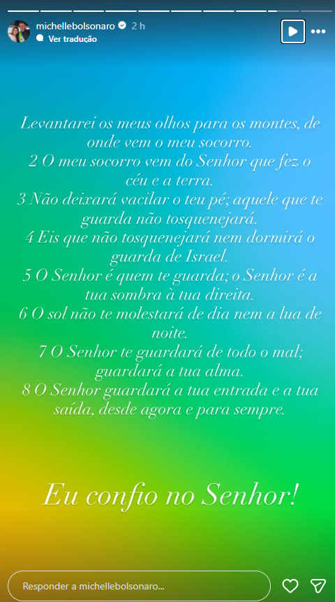 Michelle se pronuncia após prisão de Bolsonaro por Reprodução/Redes sociais