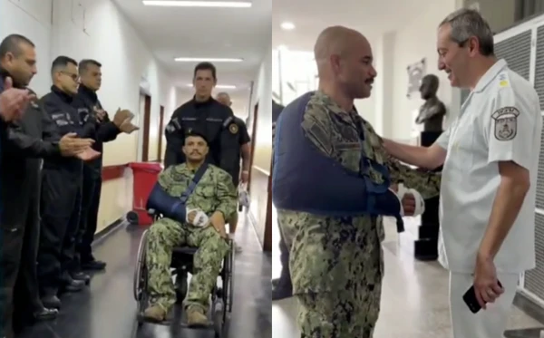 Carlos Alair da Costa Sales após receber alta médica na segunda-feira (17)