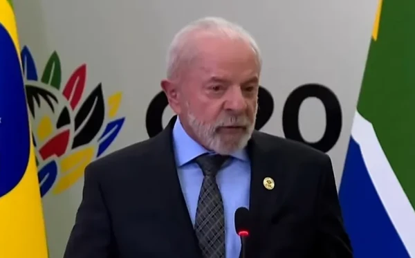 O presidente do Brasil, Luiz Inácio Lula da Silva, durante evento do G20