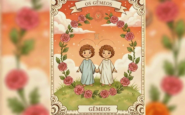 Gêmeos: Esconde a insegurança de não ser compreendido. por Imagem gerada por IA