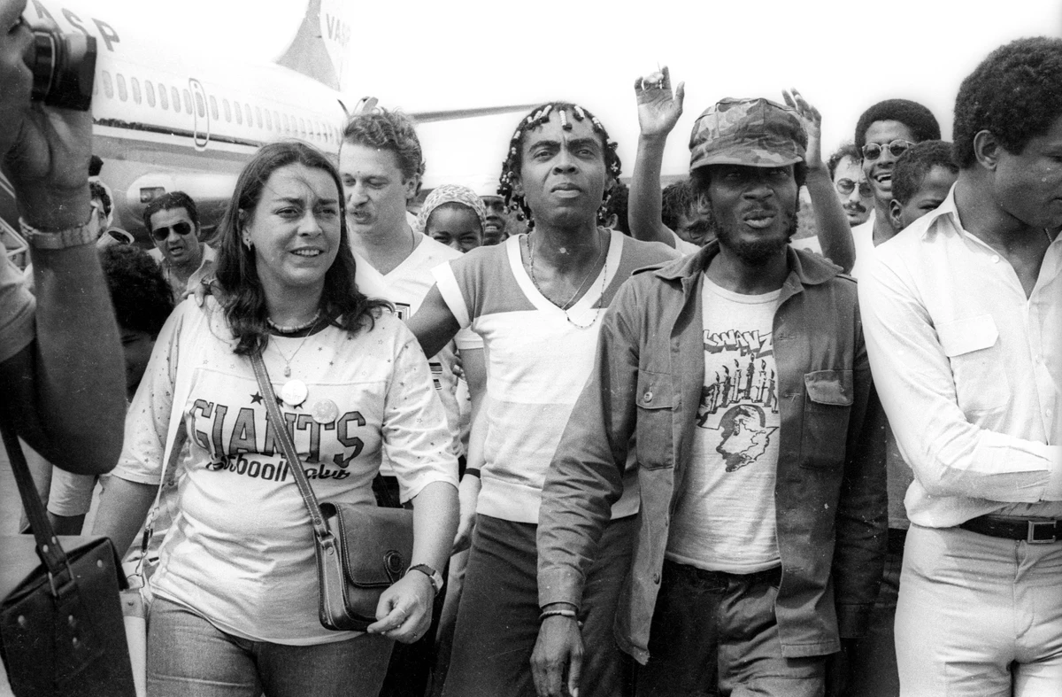 Jimmy Cliff com Gil e Drão Gadelha por Gildo Lima/Arquivo CORREIO