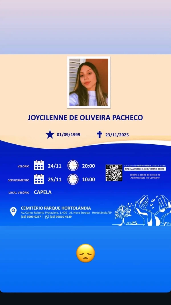 Joycilenne de Oliveira Pacheco por Reprodução/ Redes sociais