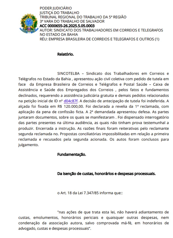 Justiça determina que Correios regularize planos de saúde e fixa multas por Reprodução 
