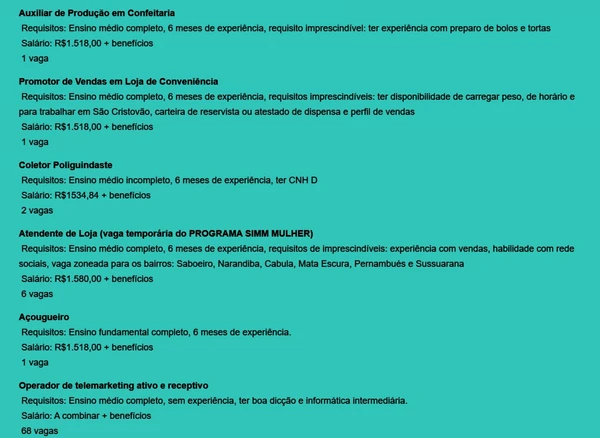 Veja vagas por Reprodução