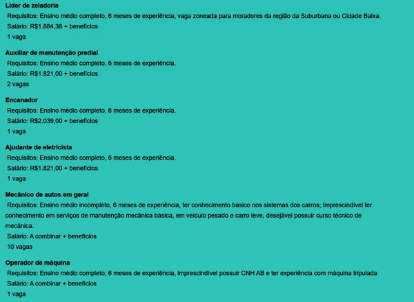 Veja vagas por Reprodução