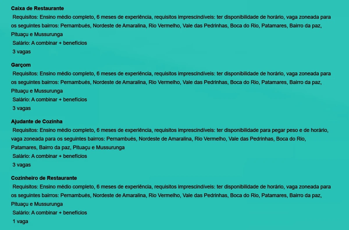 Veja vagas por Reprodução