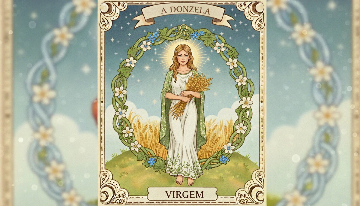 Virgem: Aparenta controle, mas teme falhar nos mínimos detalhes. por Imagem gerada por IA