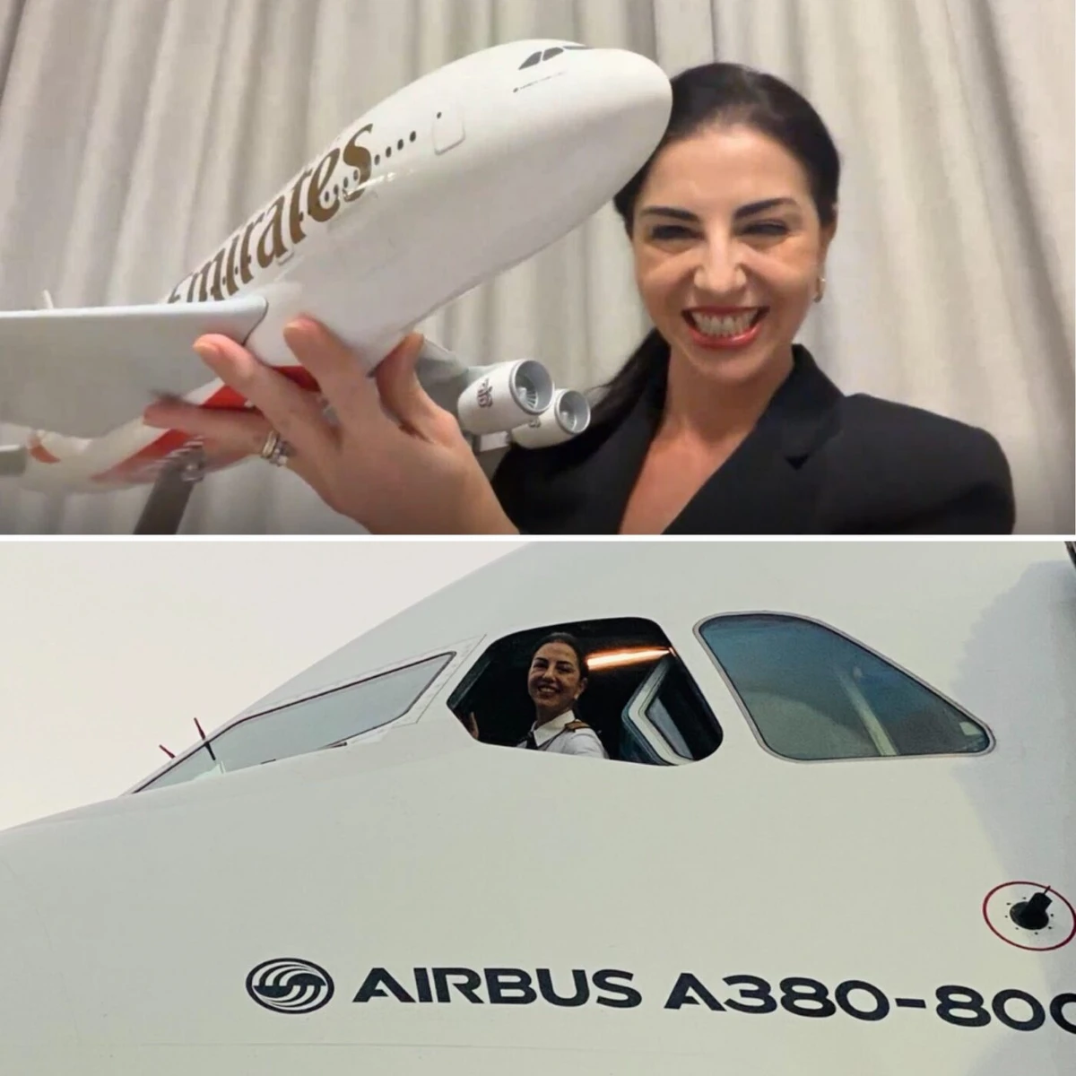 Karina Buchalla Lutkus se tornou a primeira mulher brasileira a comandar um Airbus A380 por Arquivo pessoal 