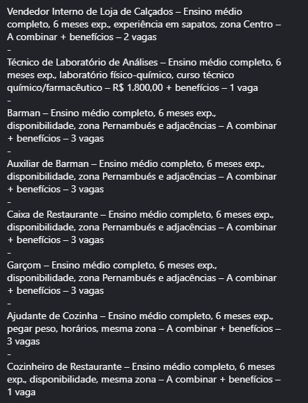 Veja vagas por Reprodução