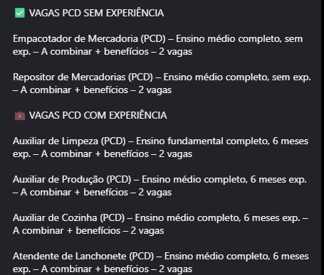 Veja vagas (PCD) por Reprodução