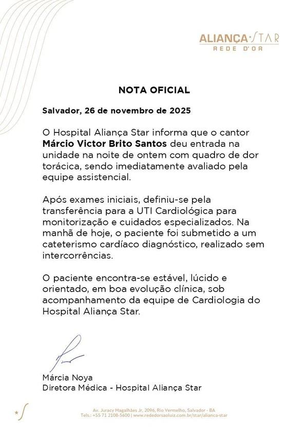 Boletim de Márcio Victor da noite desta quarta-feira (26)