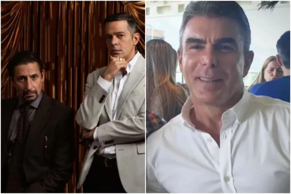 Renzo (Bruno Mazzeo) e Marcinho (Tuca Andrada) são inspirados no bicheiro Rogério de Andrade  por Divulgação e Reprodução