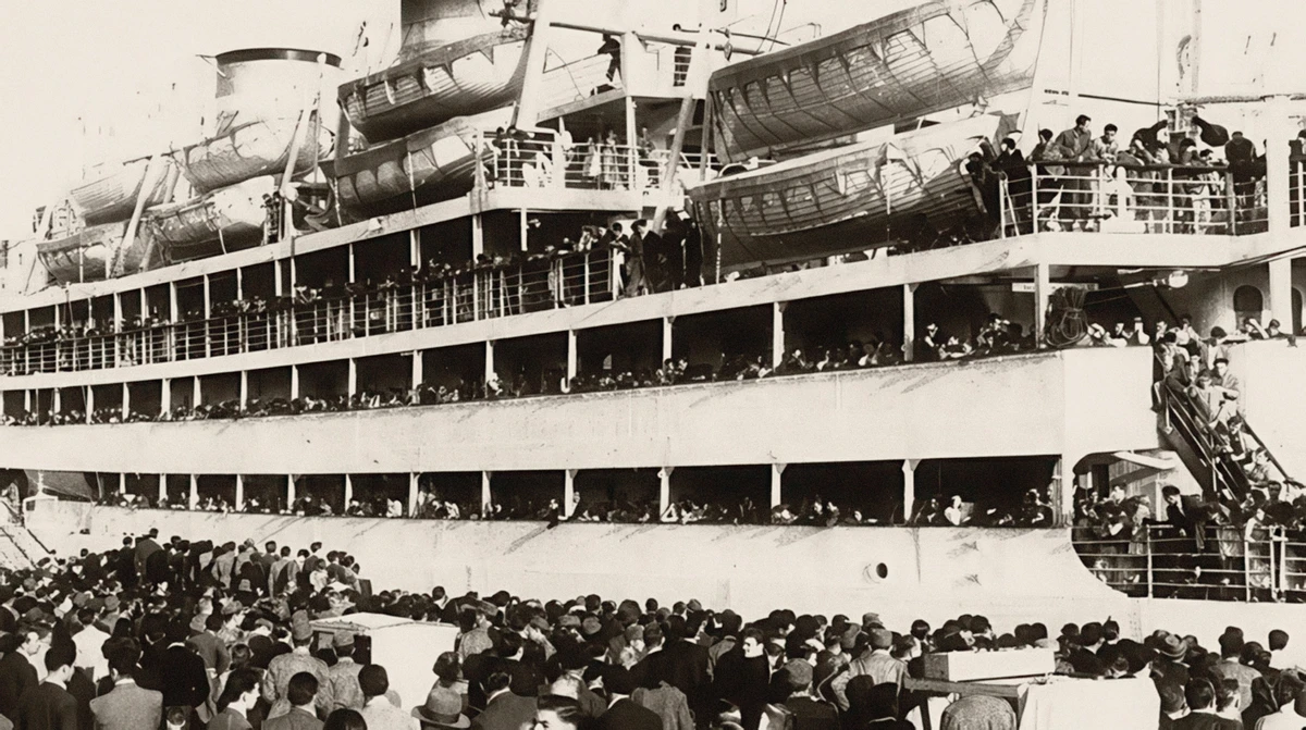 Navios partiram do Porto de Vigo, na Espanha, em direção ao Brasil com milhares de imigrantes galegos  por Divulgação Acervo Pessoal 