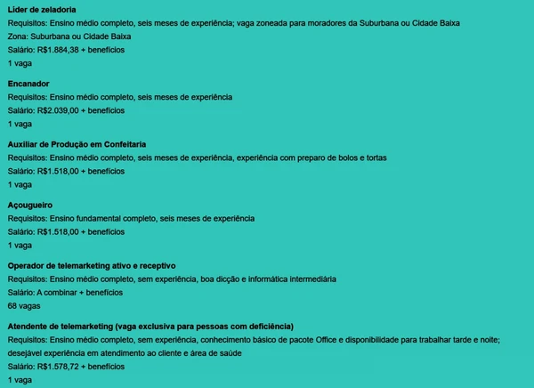 Confira vagas por Reprodução