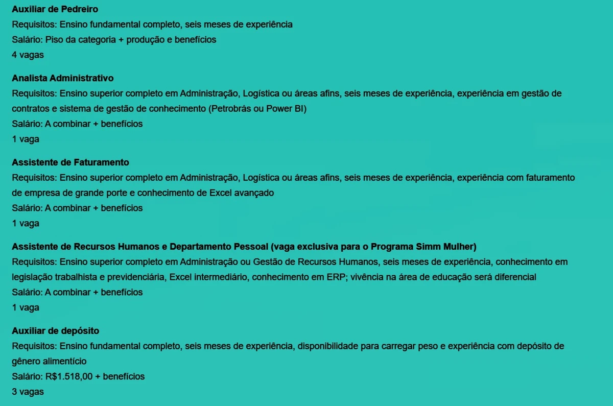 Confira vagas por Reprodução