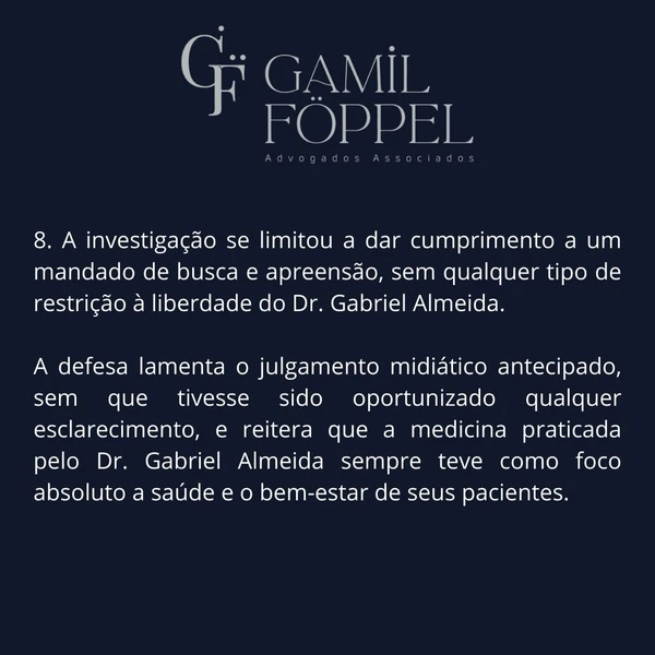 O que diz a defesa do médico Gabriel Almeida, alvo de operação da PF por Divulgação