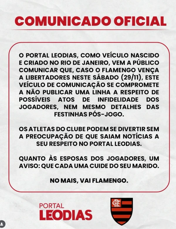 Portal Léo Dias se compromete a não divulgar traições