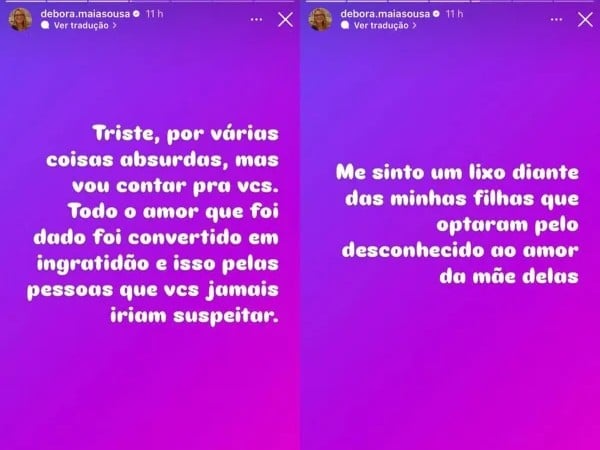 Desabafo de Debora Maia
