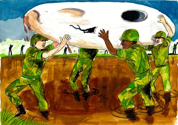 Desenhos  baseados em relatos colhidos pelo ufologo Alberto Romero por Alberto Romero