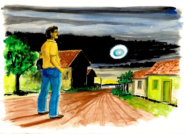 Desenhos  baseados em relatos colhidos pelo ufologo Alberto Romero por Alberto Romero