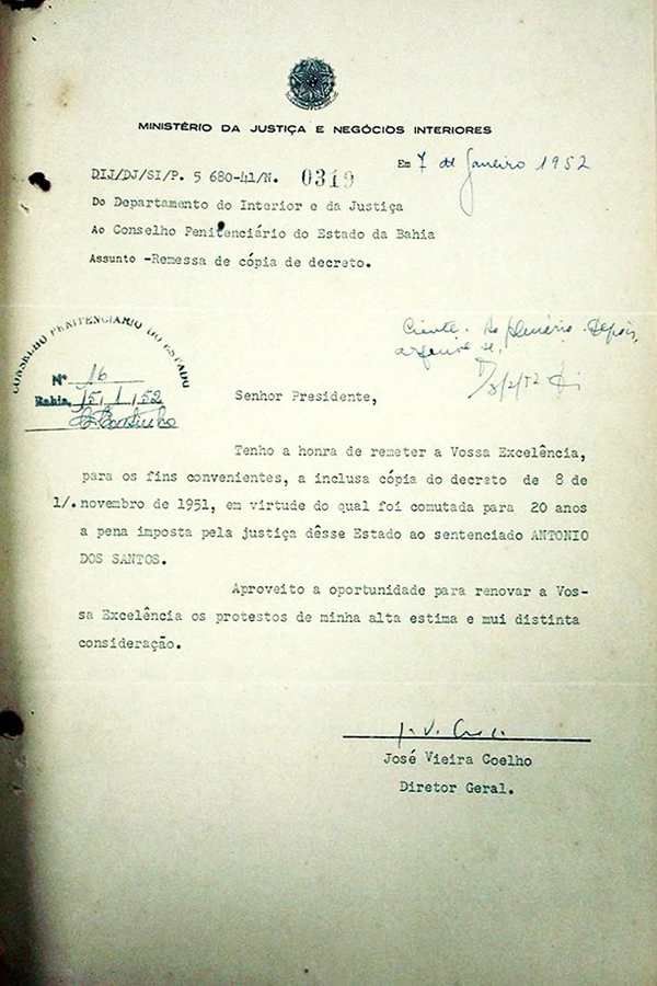 Documento dos 20 anos de prisão de Volta Seca por Acervo / Robério Santos
