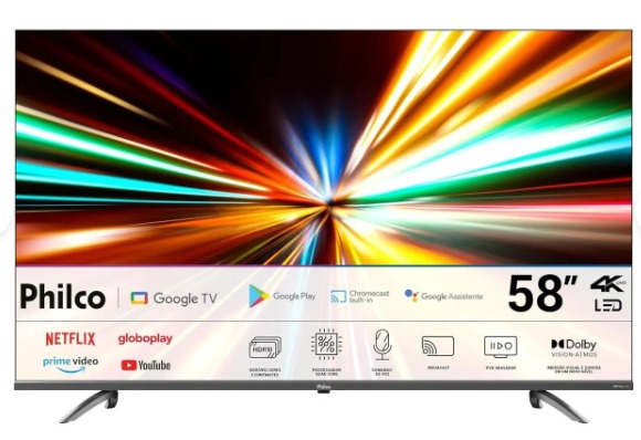TV LED Smart 58” Philco por 30x R$ 76,33  por Reprodução/GBarbosa