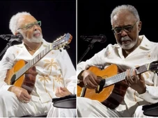 Imagem - Gilberto Gil se emociona com homenagem de Geraldo Azevedo durante show no Recife; veja vídeo