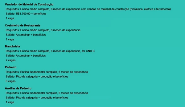 Confira vagas por Reprodução