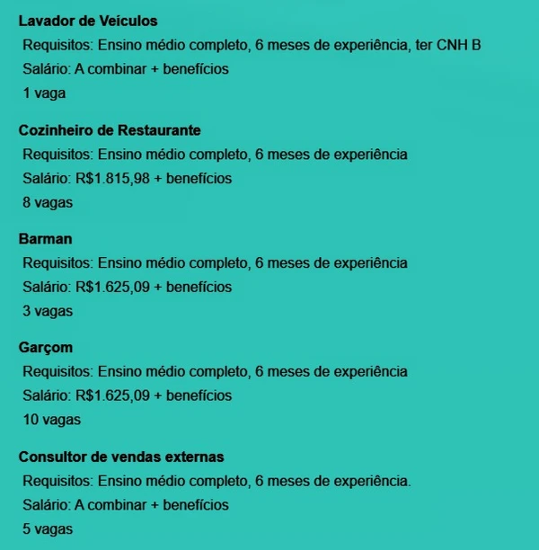 Confira vagas por Reprodução