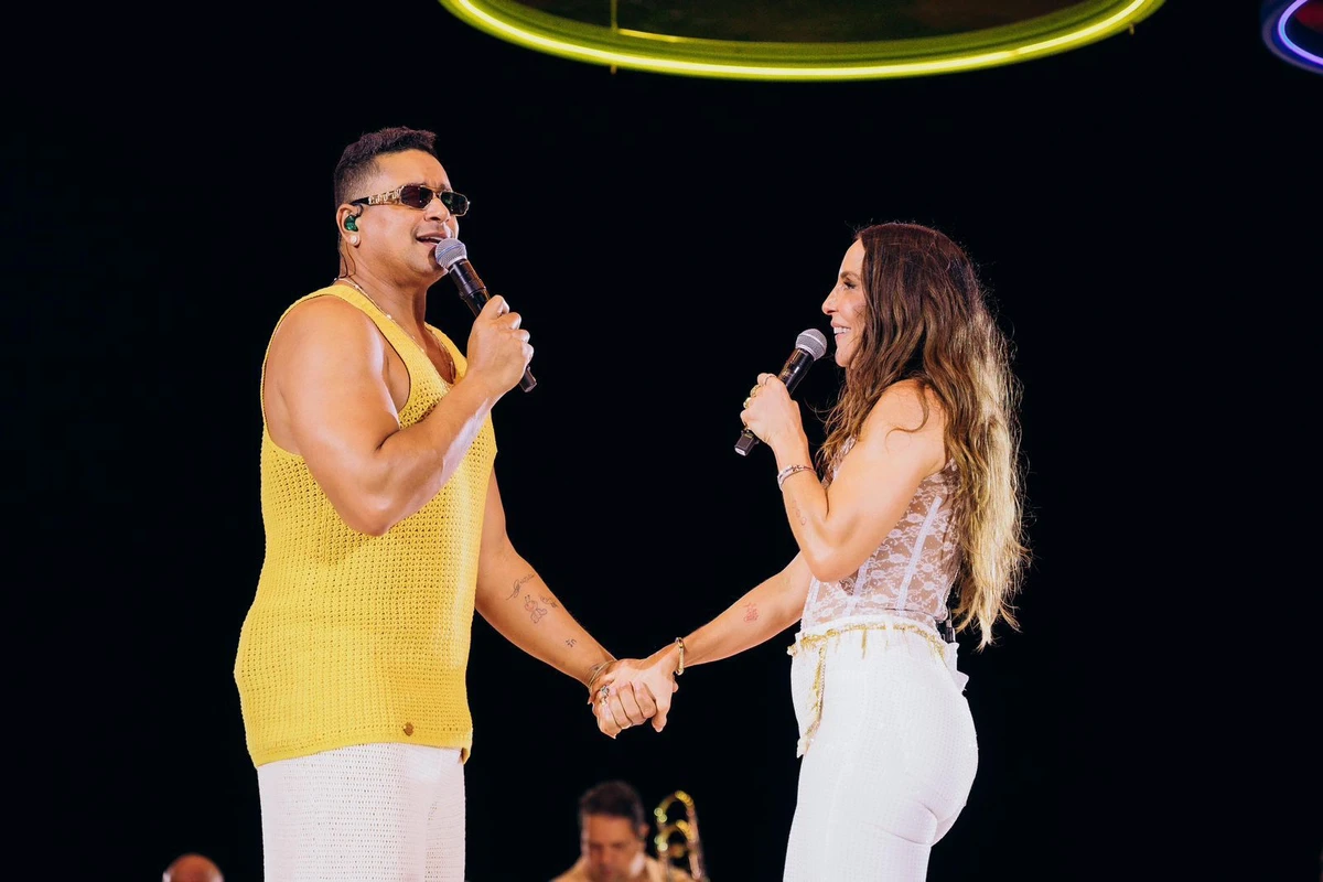 Xanddy se juntou a Ivete no palco por volta das 22h por Lucas Leawry/Divulgação