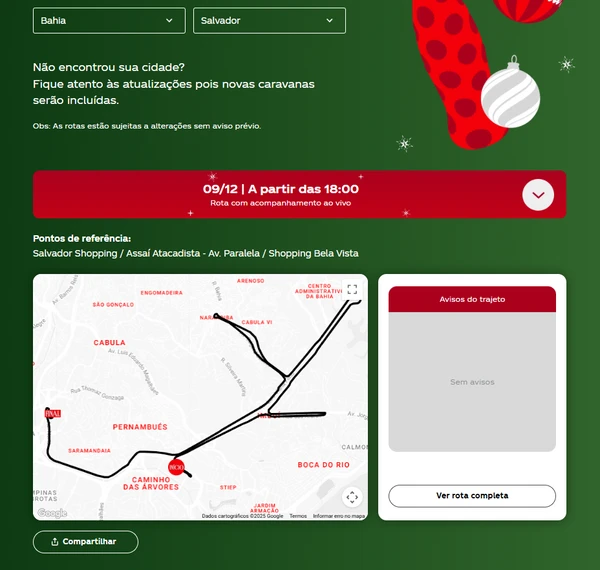 Nova data da Caravana de Natal da Coca-Cola para Salvador