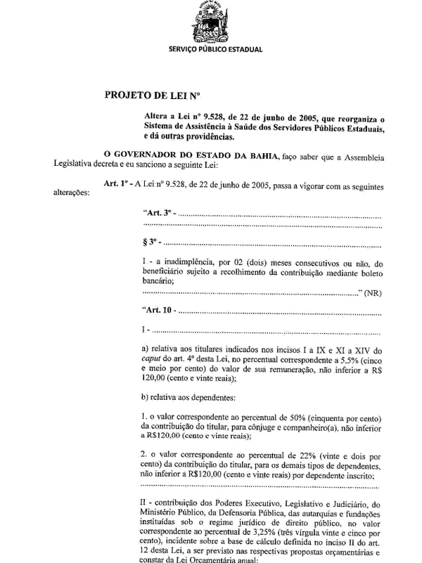 Projeto de Lei para reestruturação do Planserv por Reprodução
