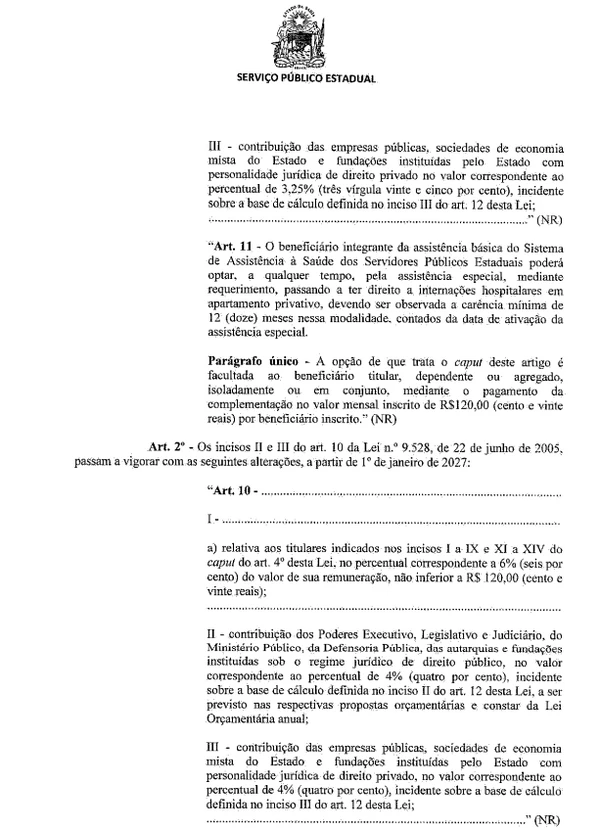 Projeto de Lei para reestruturação do Planserv por Reprodução