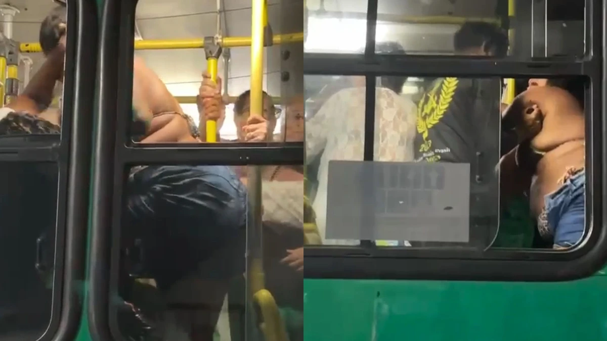 Briga foi filmada por passageiros em Salvador