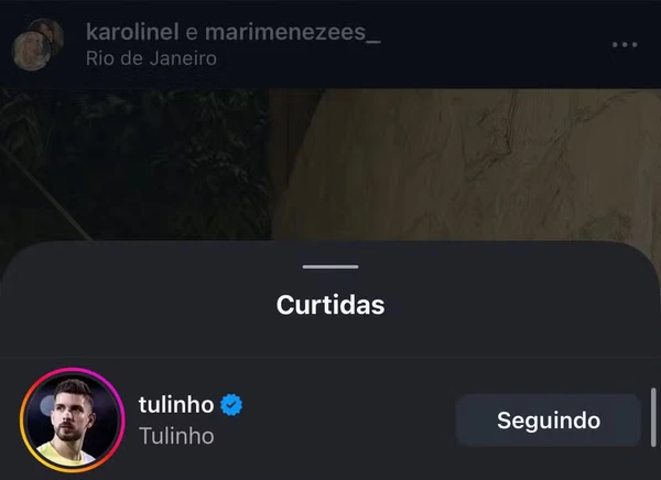 Tulinho Maravilha curtiu foto de Karoline por Reprodução/Instagram
