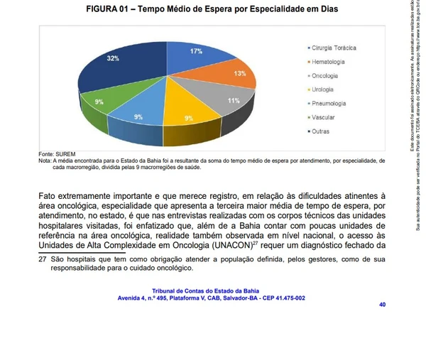 Veja trechos da auditoria do TCE-BA sobre a regulação de saúde da Bahia por Reprodução