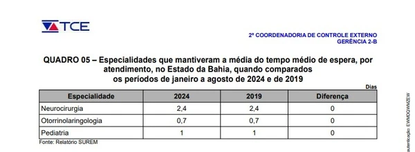 Veja trechos da auditoria do TCE-BA sobre a regulação de saúde da Bahia por Reprodução