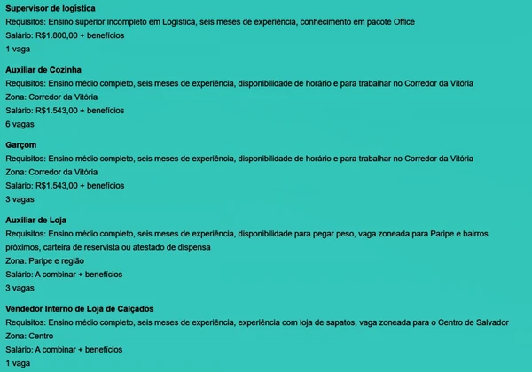 Veja vagas por Reprodução