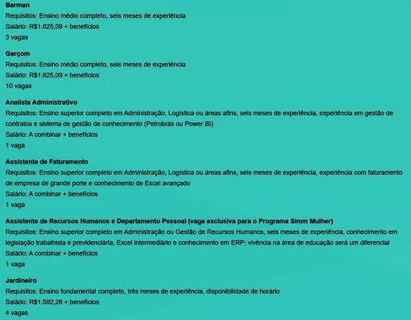 Veja vagas por Reprodução