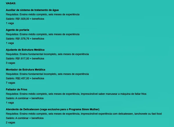 Veja vagas por Reprodução