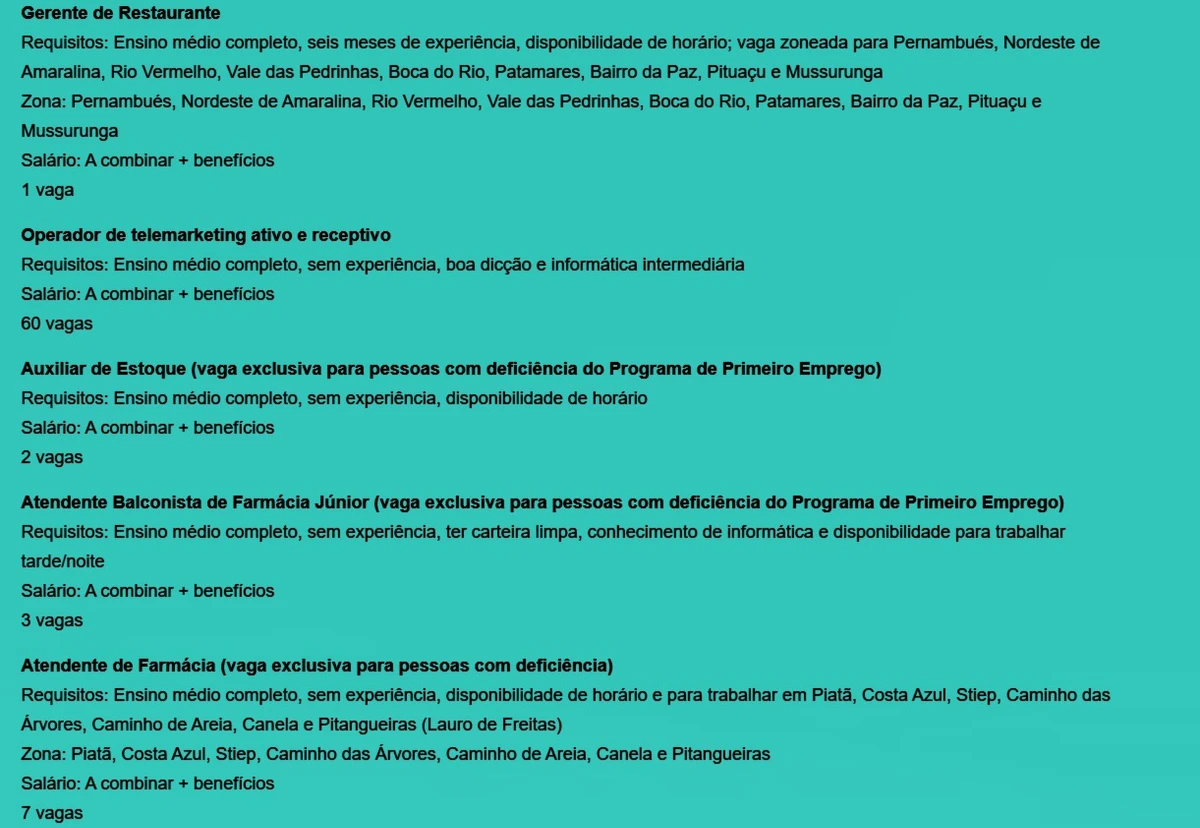 Veja as vagas por Reprodução