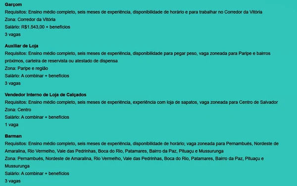 Veja as vagas por Reprodução