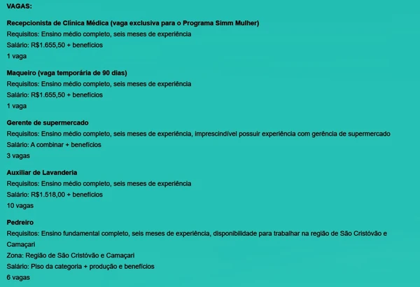 Veja as vagas por Reprodução