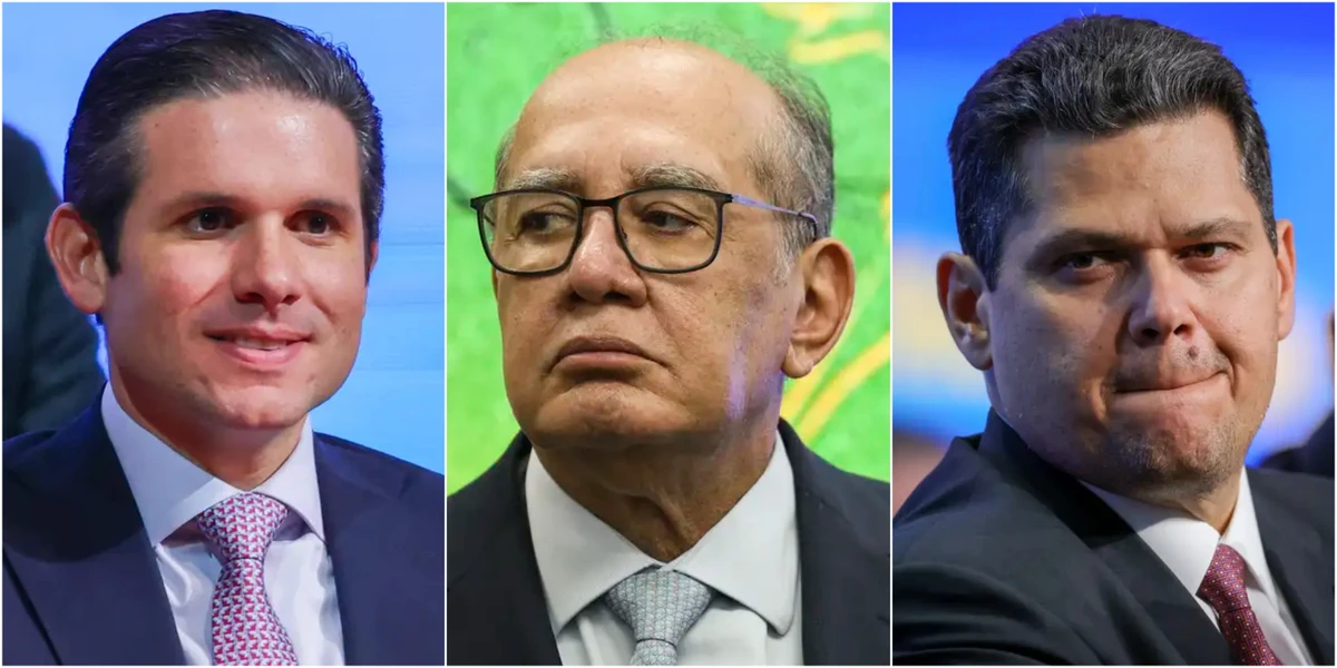 Hugo Motta, Gilmar Mendes e Davi Alcolumbre 