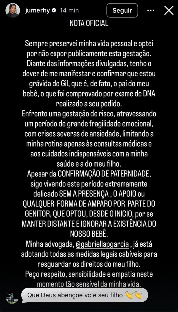 Influenciadora confirmou gravidez por Reprodução