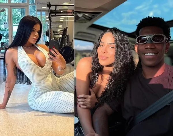 Juliana Merhy (à esquerda) está grávida do zagueiro Gil Baloi, que namora a BBB Elana por Reprodução